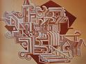 Stadt (Treppenaufgang) 1977, Acryl-Putz, ca 150x150